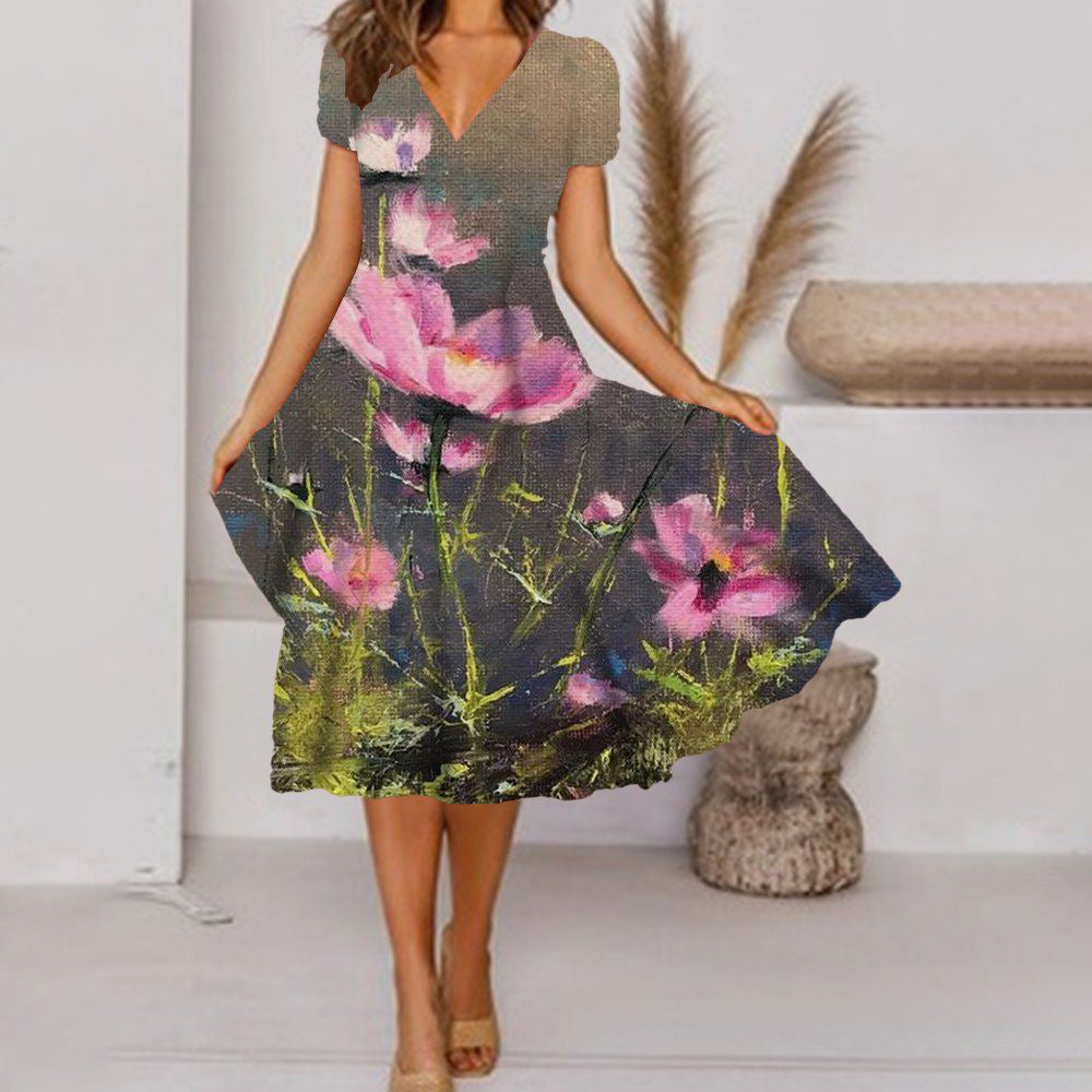 Edles A-Linien-Kurzarmbodycon-Kleid von Fudus