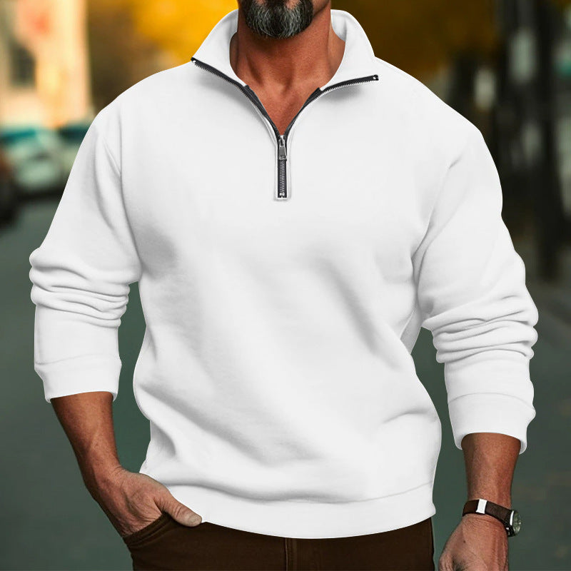 Herren Sweatshirt mit halblangem Reißverschluss und weichem Innenfutter Krohn-e