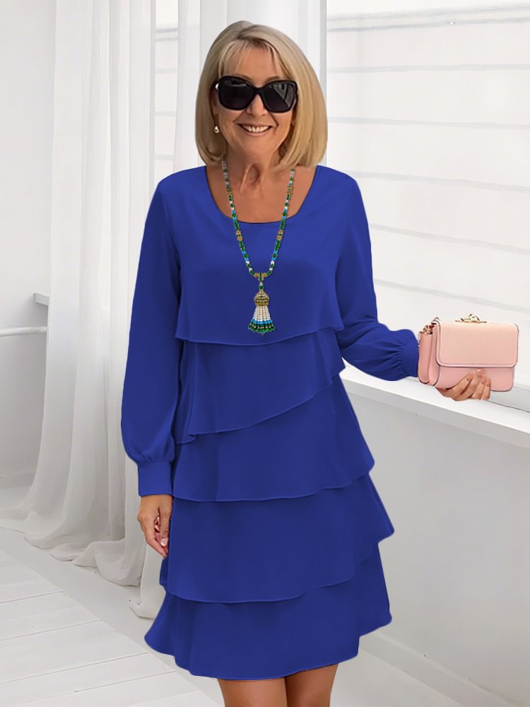 Damen Cerulean-Farbige Layered Kleider Krohn-e