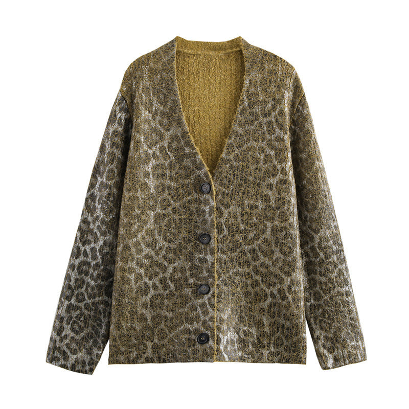 Damen Kuschelige Strickjacke mit animalischem Muster Krohn-e