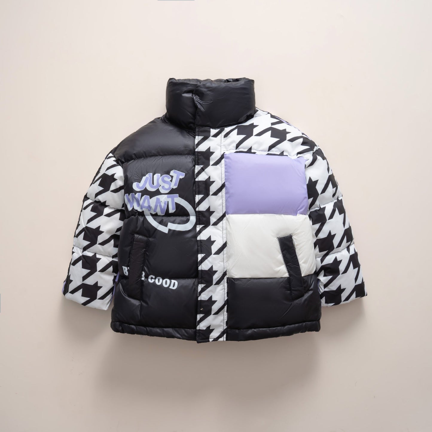 Damen Übergroße Steppjacke mit trendigem Patchwork-Design Krohn-e