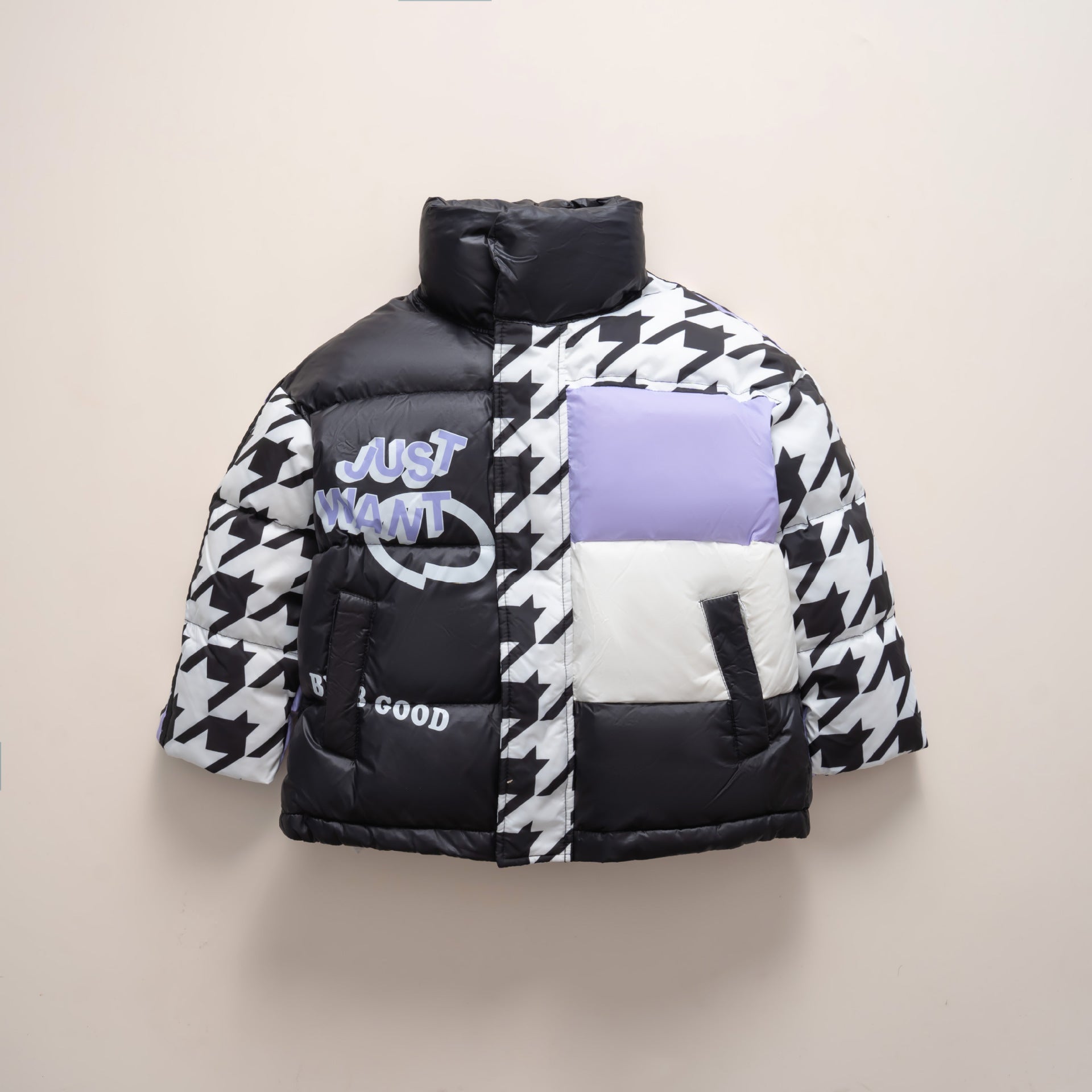 Damen Übergroße Steppjacke mit trendigem Patchwork-Design Krohn-e