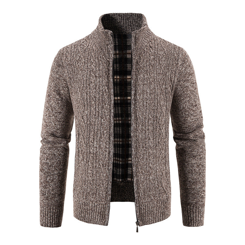 Herren Strickjacke mit hochschließendem Kragen und strukturiertem Design Krohn-e