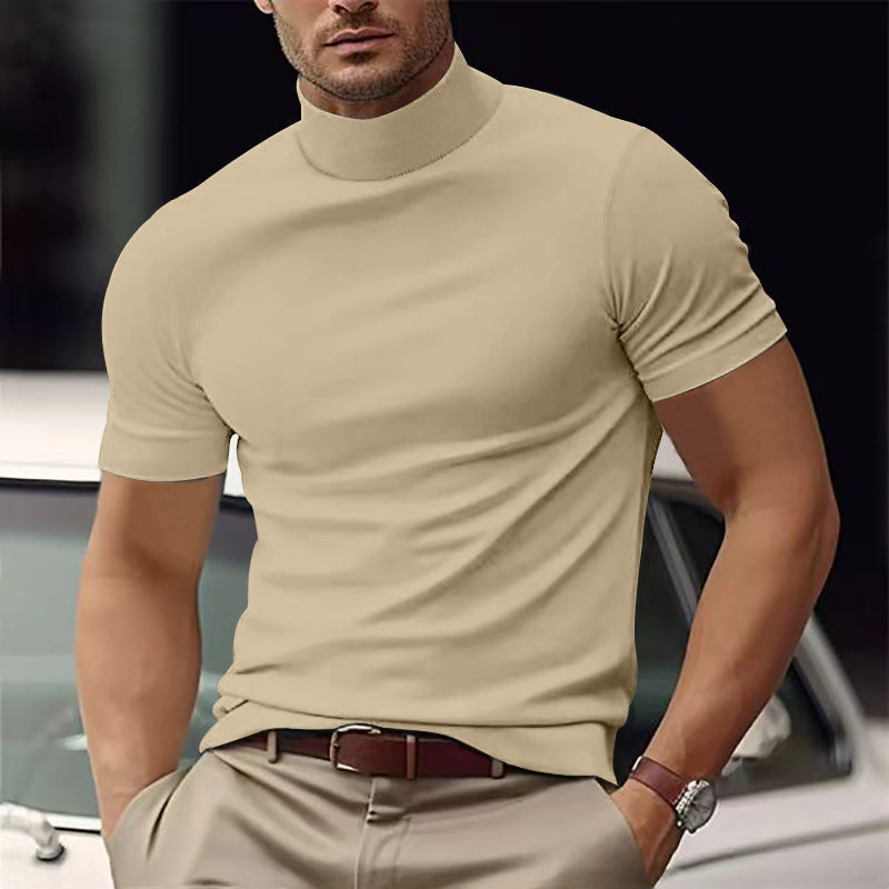 Herren Kurzarm Turtleneck T-Shirt Krohn-e