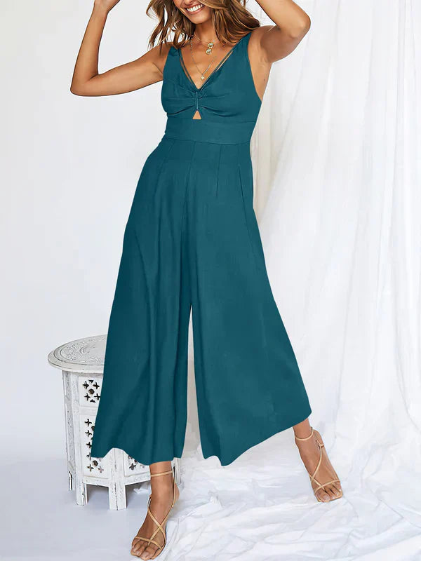 Corinne Jumpsuits mit V-Ausschnitt
