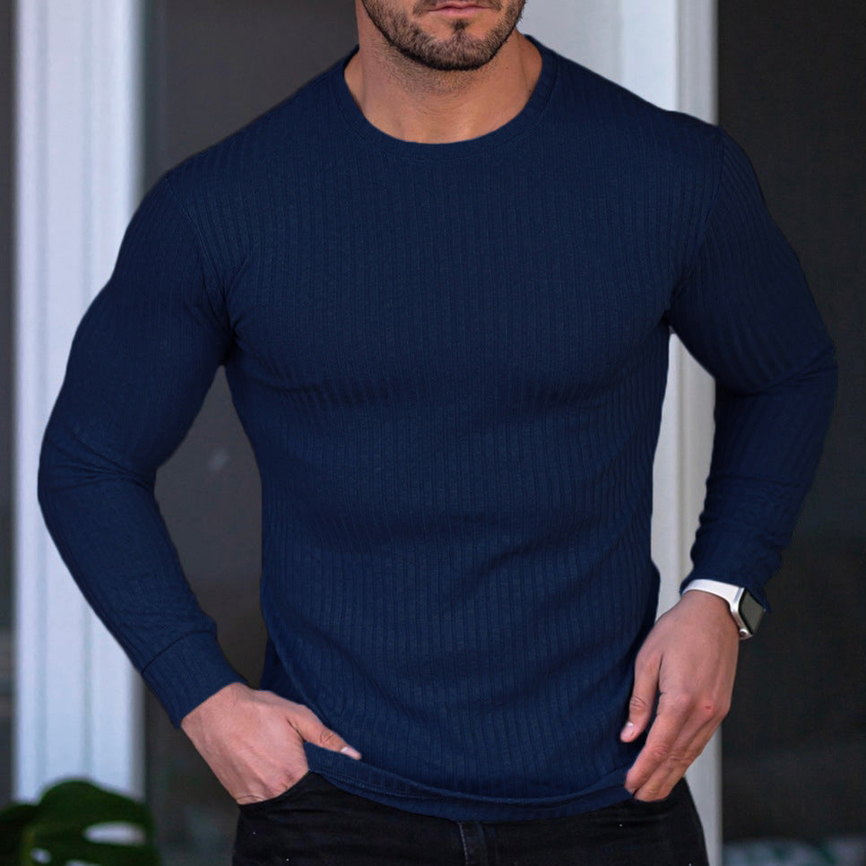 Herren Langarmshirt mit feiner Rippenstruktur Krohn-e
