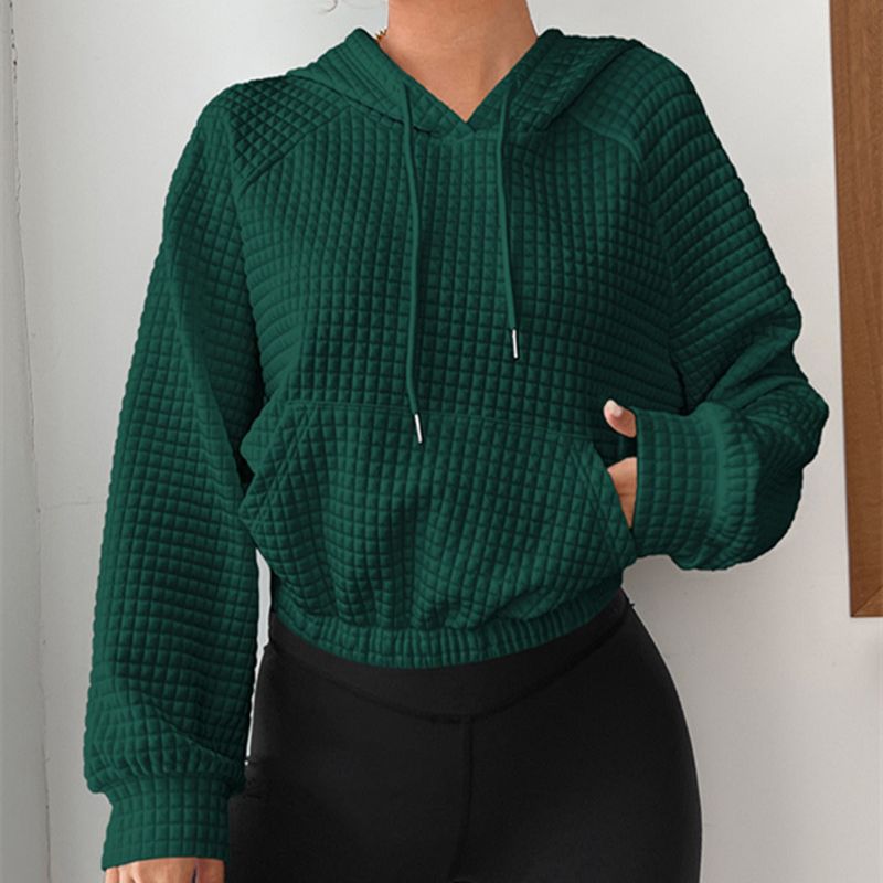 Damen modischer cropped Hoodie mit strukturierter Oberfläche Krohn-e