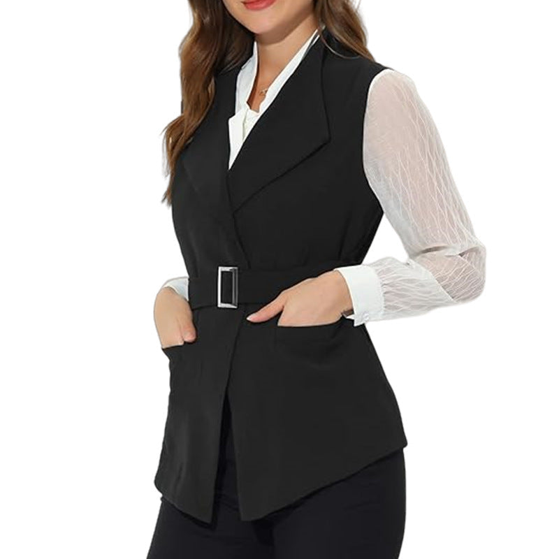 Damen modischer taillierter Blazer mit großen Taschen und Gürtel Krohn-e