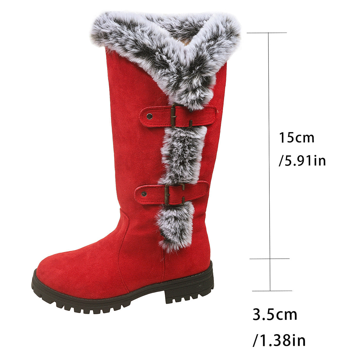 Damen Winterstiefel mit kuscheligem Kunstfellkragen und rutschfester Sohle Krohn-e