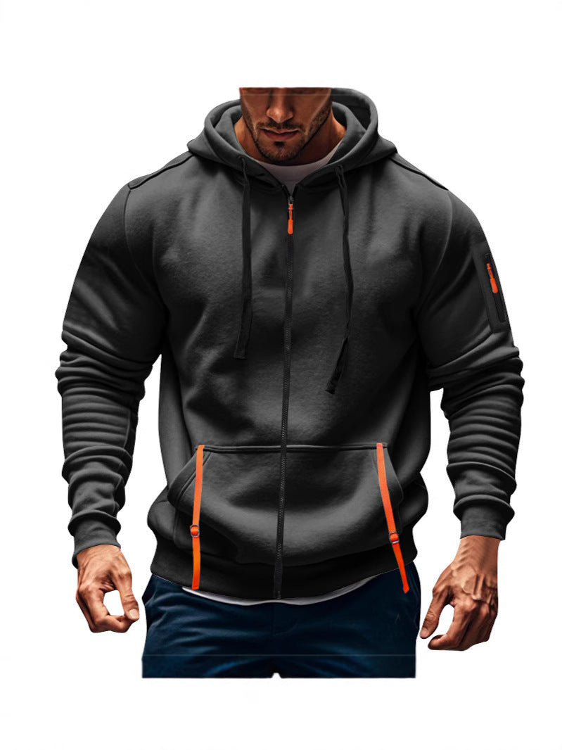 Herren sportliche Kapuzenjacke mit praktischen Reißverschlusstaschen Krohn-e