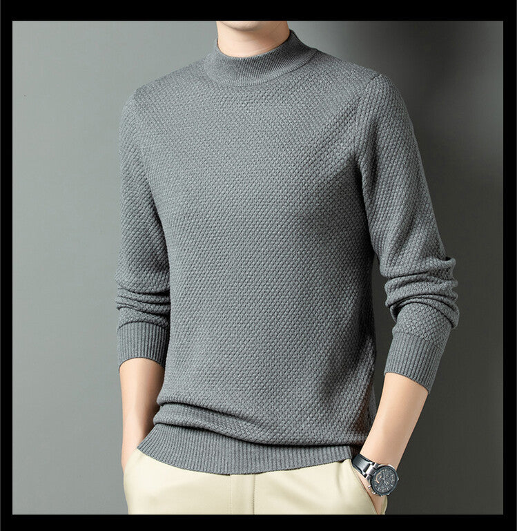 Herren Strukturierter Rollkragenpullover aus hochwertiger Baumwolle Krohn-e