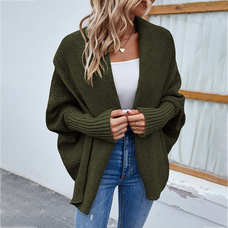 Damen Strickjacke mit offenem Schnitt und voluminösen Ärmeln Krohn-e