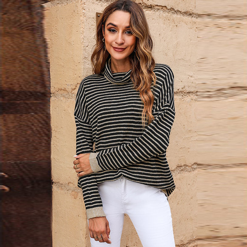 Krohn-e | Wollmischung Damen Rollkragenpullover mit Langen Ärmeln