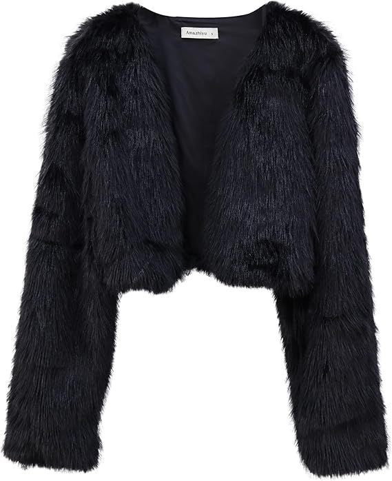 Damen Flauschige Kurzjacke mit offenem Schnitt Krohn-e