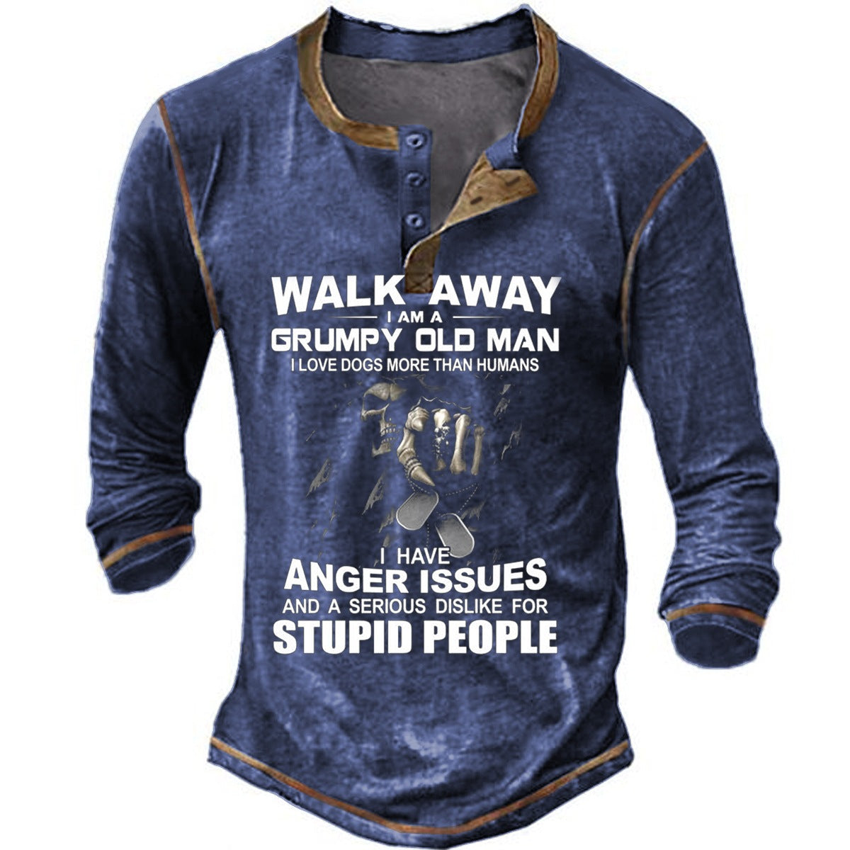 Herren Langarmshirt mit originellem Spruchdesign Krohn-e