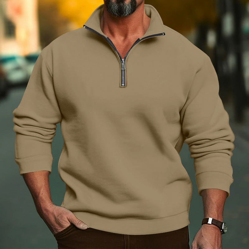 Herren Sweatshirt mit halblangem Reißverschluss und weichem Innenfutter Krohn-e