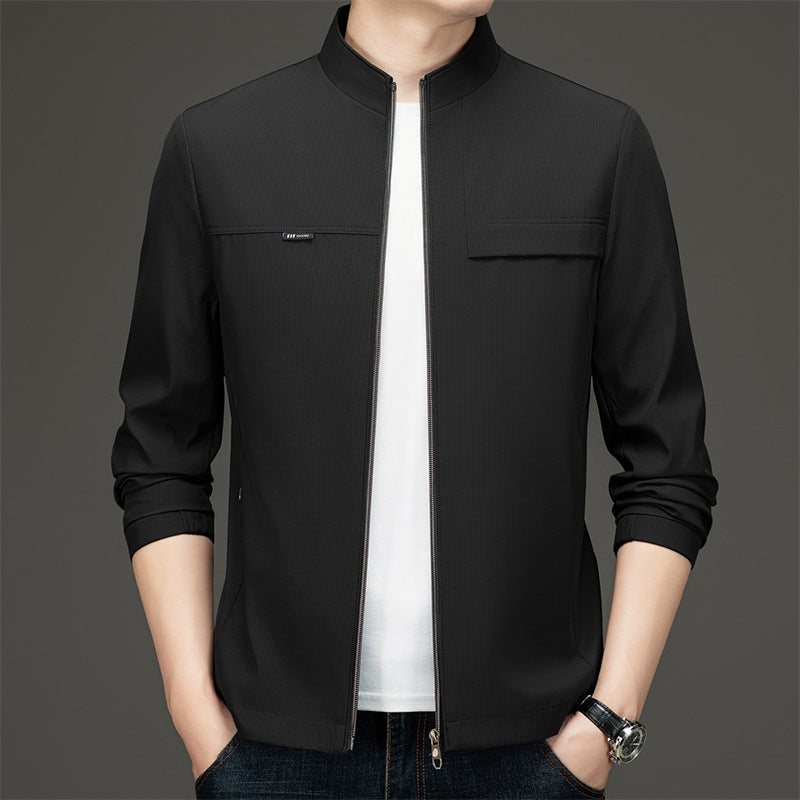 Herren elegante und sportliche Übergangsjacke mit Stehkragen Krohn-e