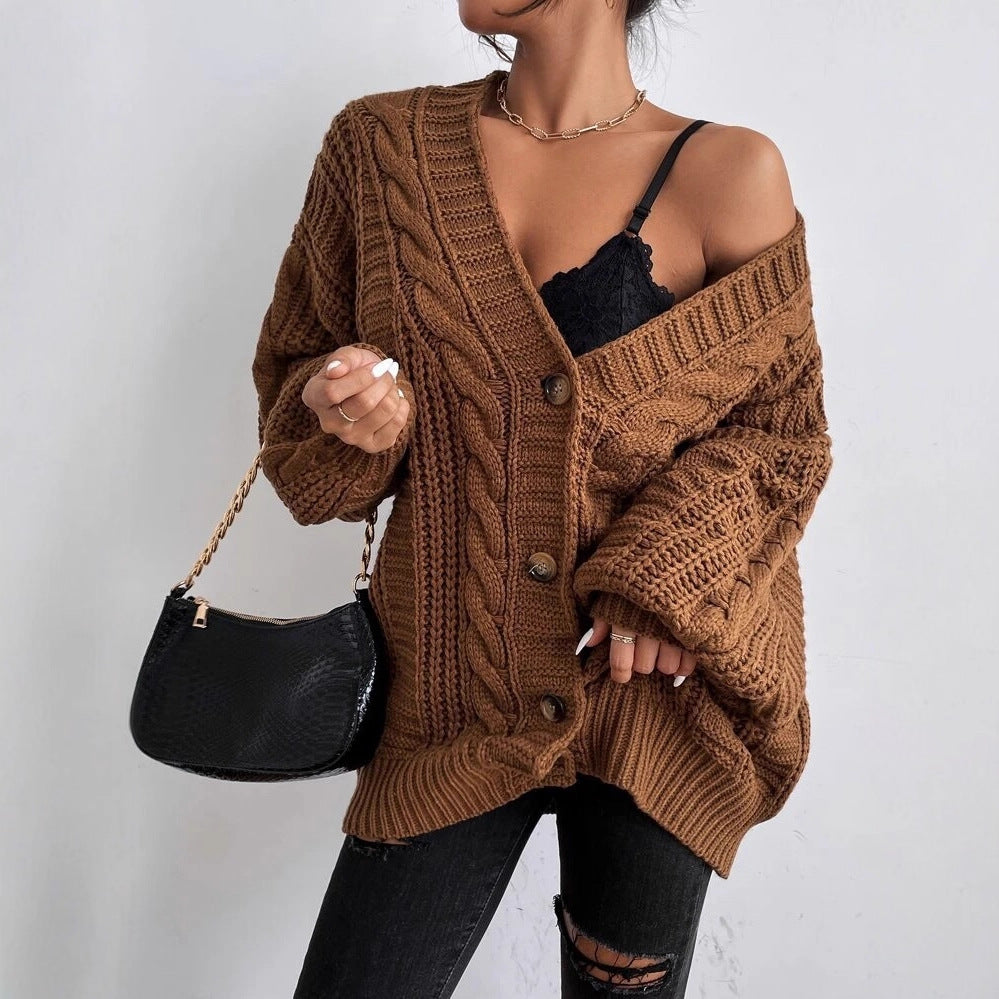 Damen Grobstrick-Cardigan mit dekorativem Zopfmuster Krohn-e