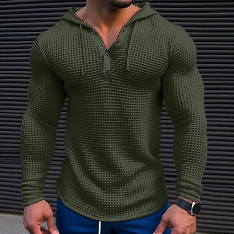 Herren Hoodie mit strukturiertem Design und Kragen Krohn-e