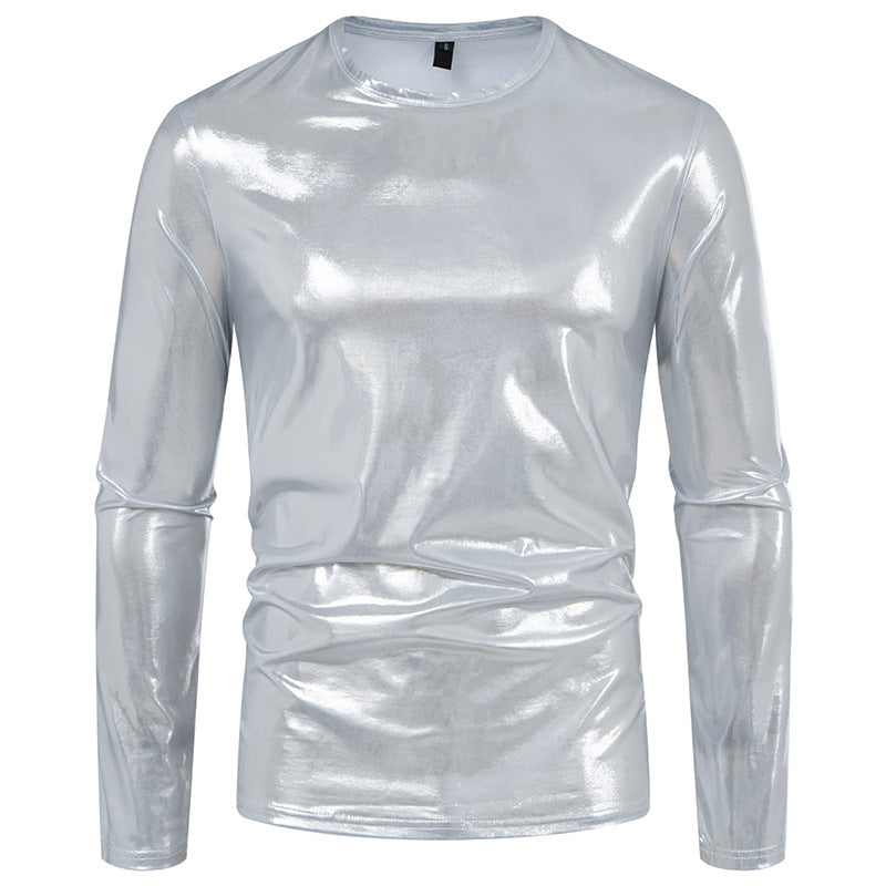 Herren Langarmshirt aus glattem, reflektierendem Material Krohn-e