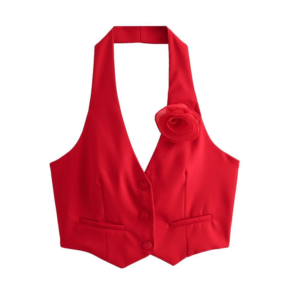 Damen Elegante Weste mit Blütenapplikation Krohn-e