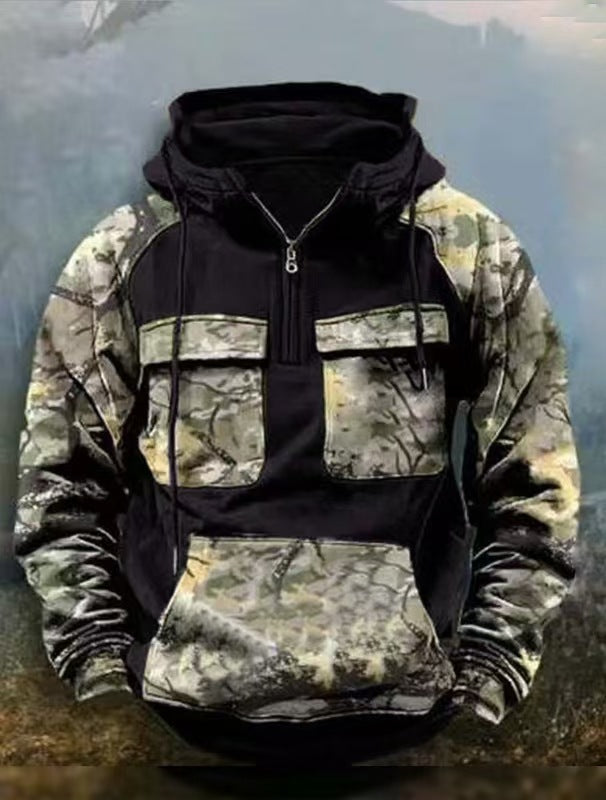 Herren Camouflage Funktionskapuzenpullover Krohn-e