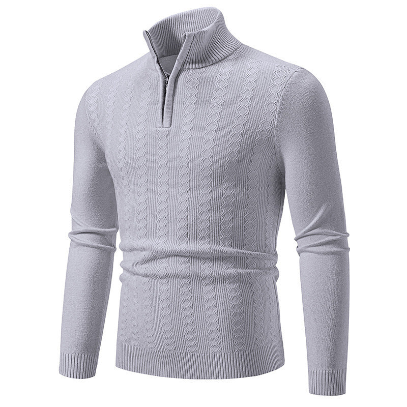 Herren Pullover mit Stehkragen und Zipper Krohn-e