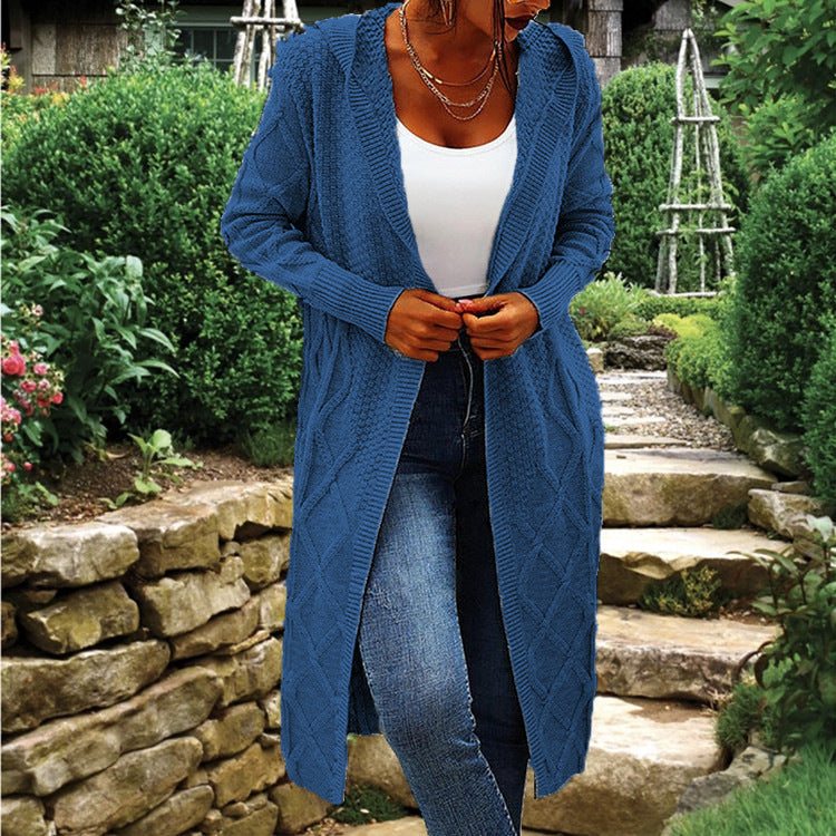 Damen Strick-Cardigan mit Kapuze und luxuriösem Zopfmuster Krohn-e