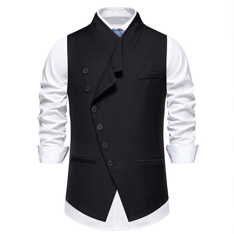 Herren elegante Anzugweste mit asymmetrischem Kragen und modernen Akzenten Krohn-e