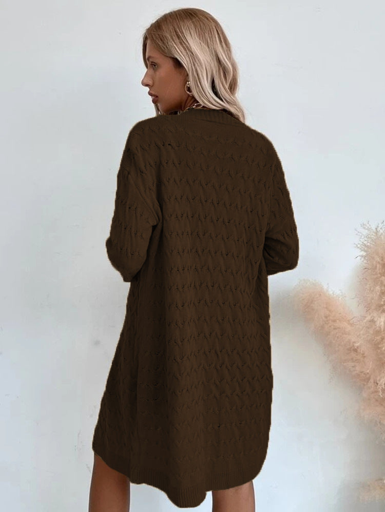 Damen Großer Strickmantel mit strukturiertem Muster und lässigem Schnitt Krohn-e