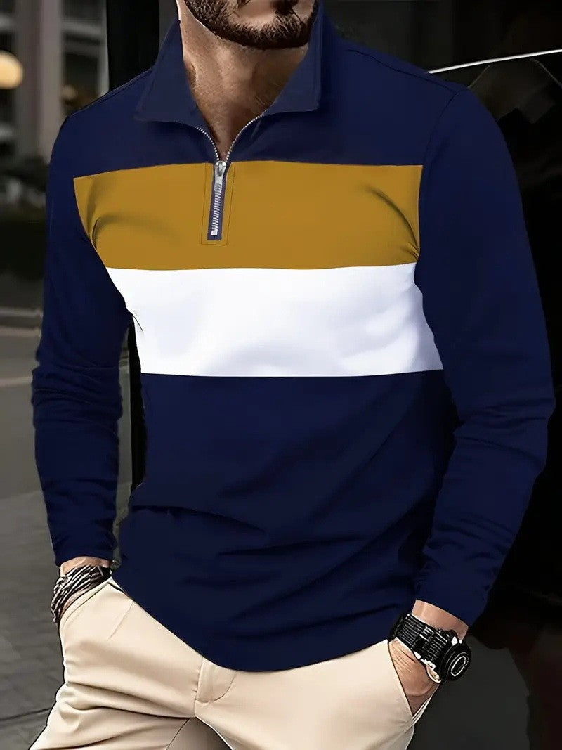 Herren Freizeitpullover mit modernem Reißverschluss Krohn-e