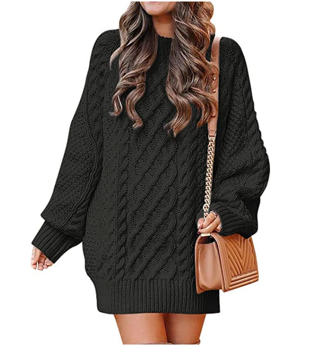 Damen Großer Strickpullover mit Zopfmuster und lässigem Schnitt Krohn-e