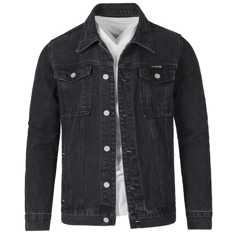 Herren Jeansjacke im modernen Slim-Fit Design mit praktischen Taschen und robusten Nieten Krohn-e