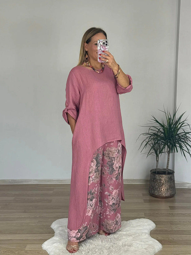Damen Relaxed Fit Leinen Tunika Top Krohn-e
