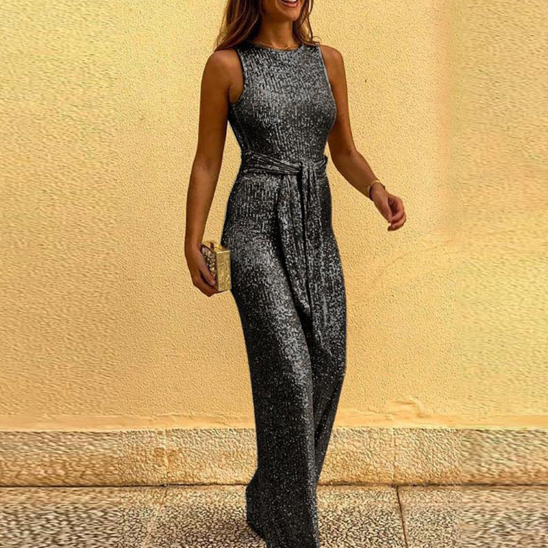 Damen Glitzerndes Abendkleid mit elegantem Taillengürtel Krohn-e