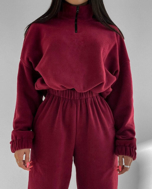 Damen Fleece-Pullover und Jogginghose mit engem Bund Krohn-e