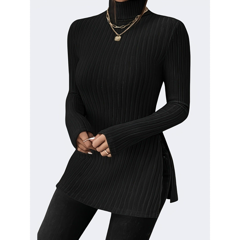 Damen Modischer Rollkragenpullover mit angesagter Rippstruktur Krohn-e