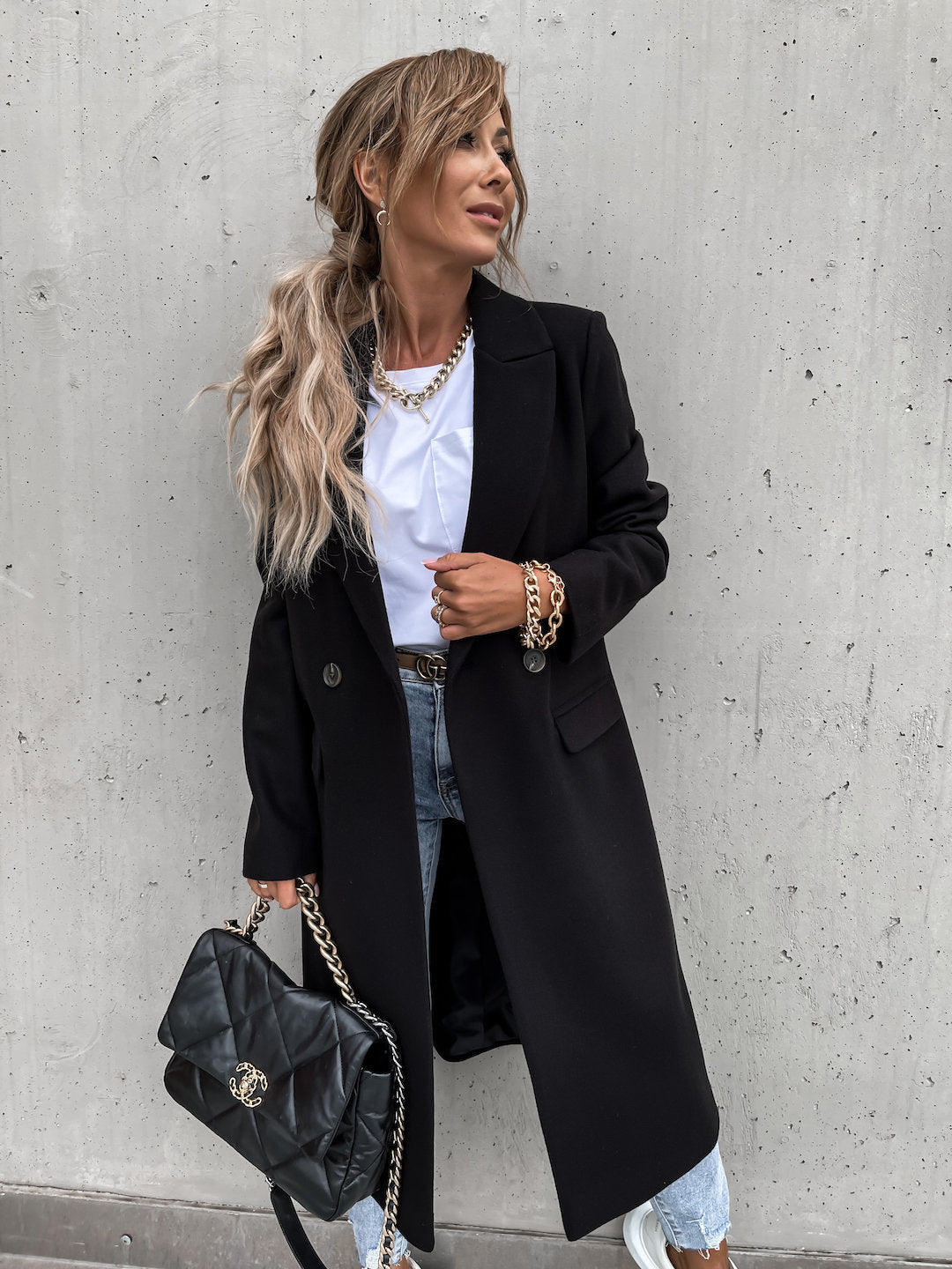 Damen eleganter Wollmantel im Oversized-Stil Krohn-e