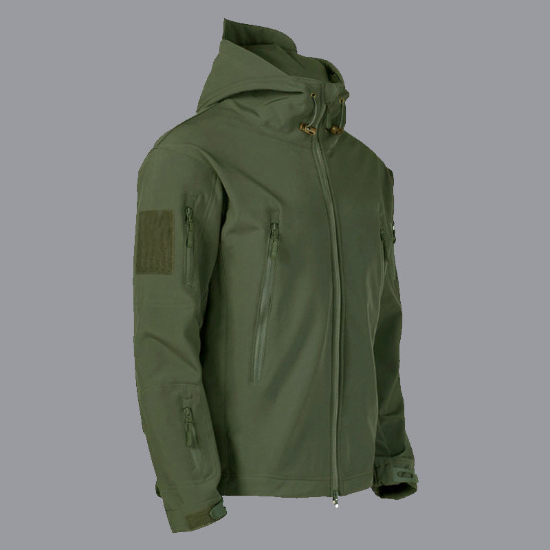 Herren technische Softshell-Jacke mit multifunktionalen Taschen und verstellbarem Kapuzensystem Krohn-e