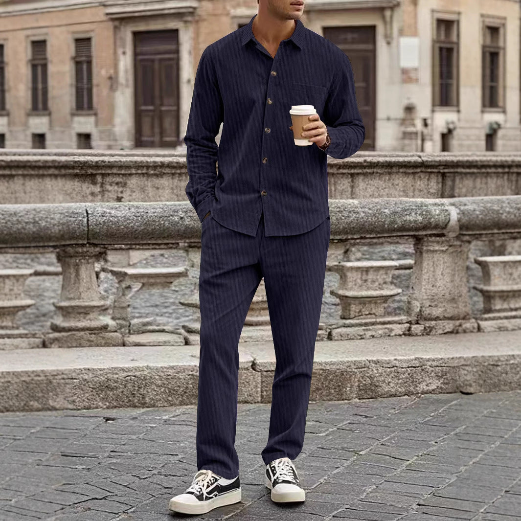 Herren elegantes Freizeitanzug mit stilvollem Hemd und bequemer Hose Krohn-e
