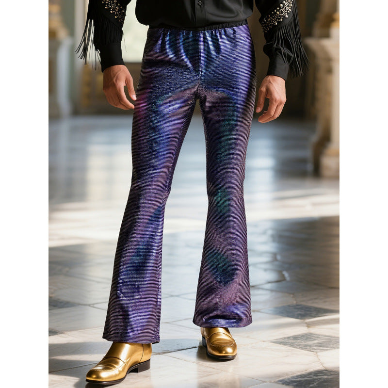 Herren Glitzernde Discohose mit weitem Bein und elastischem Bund Krohn-e