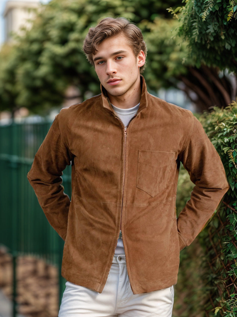 Herren modische und hochwertige Wildlederjacke Krohn-e