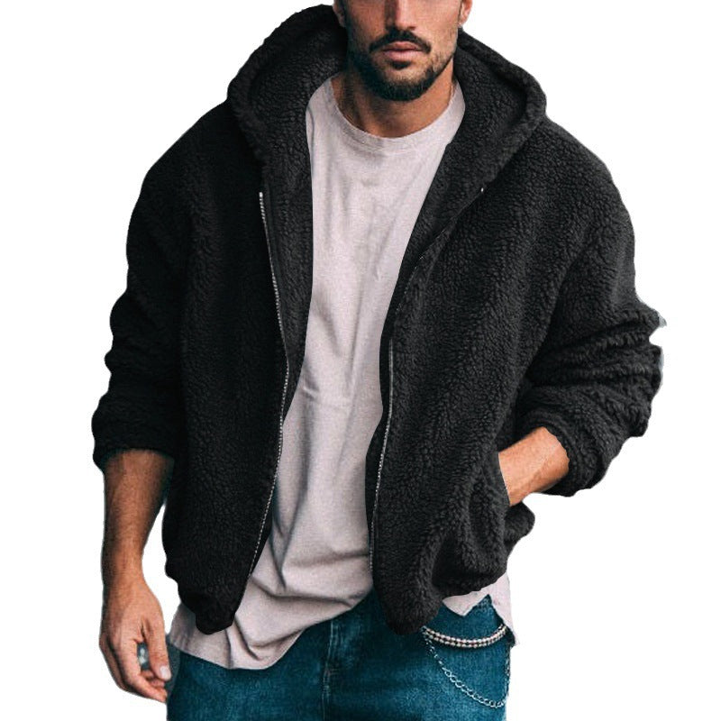 Herren weiche Fleece-Jacke mit hohem Kragen und praktischem Reißverschluss Krohn-e