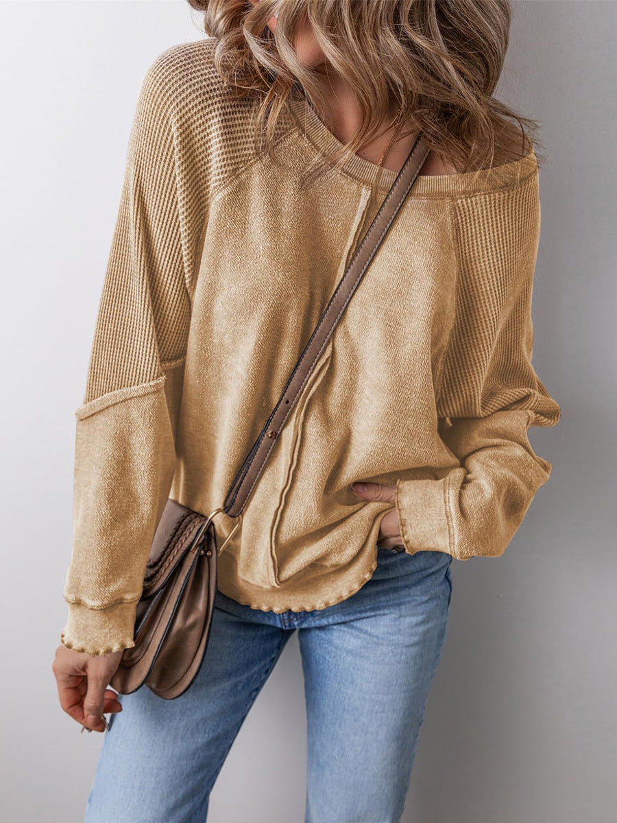 Damen Lässiges Langarmshirt mit strukturiertem Design Krohn-e