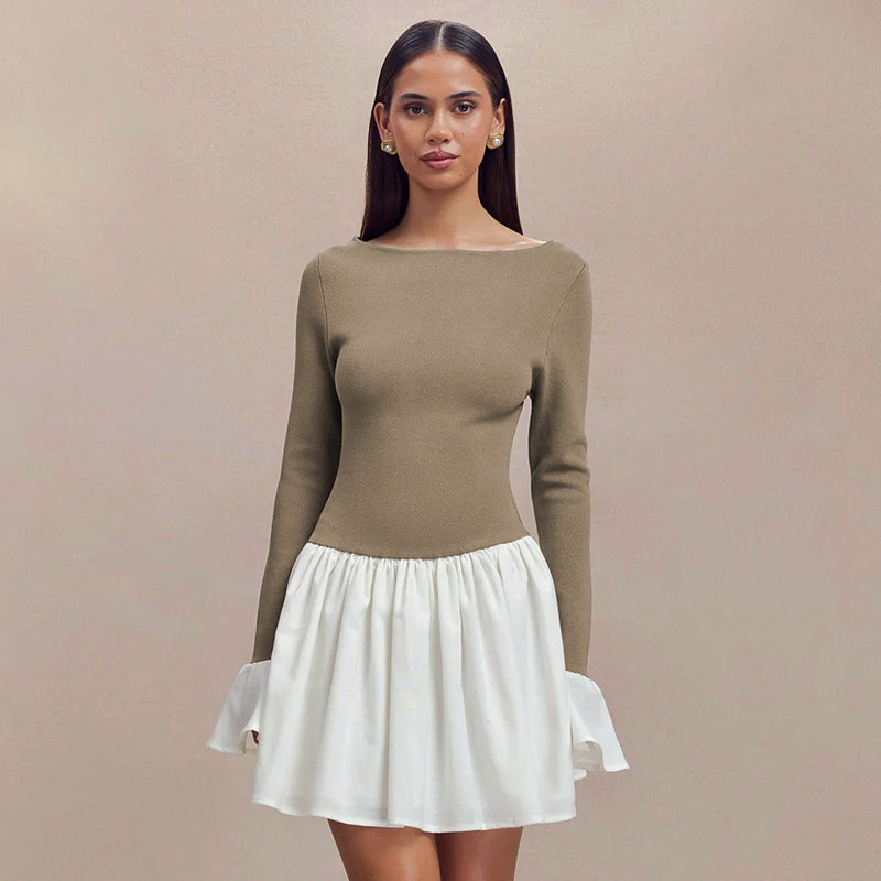 Damen Modisches Kleid mit kontrastierendem Rock Krohn-e