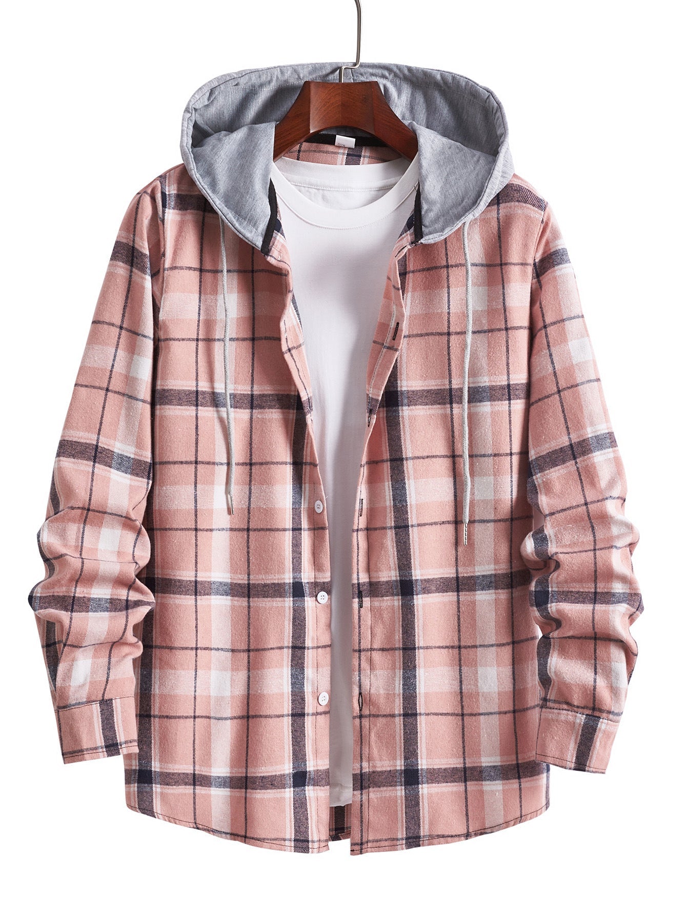 Herren Overshirt mit Kapuze im modernen Karo-Design Krohn-e