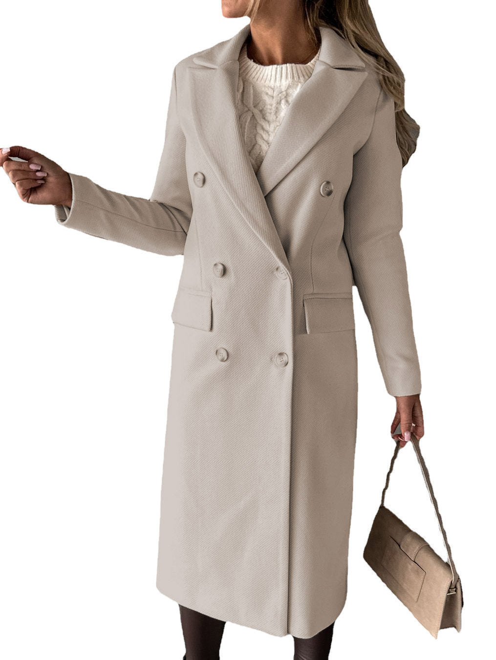 Damen Eleganter und zeitloser Trenchcoat mit doppelter Knopfleiste und praktischen Taschen Krohn-e