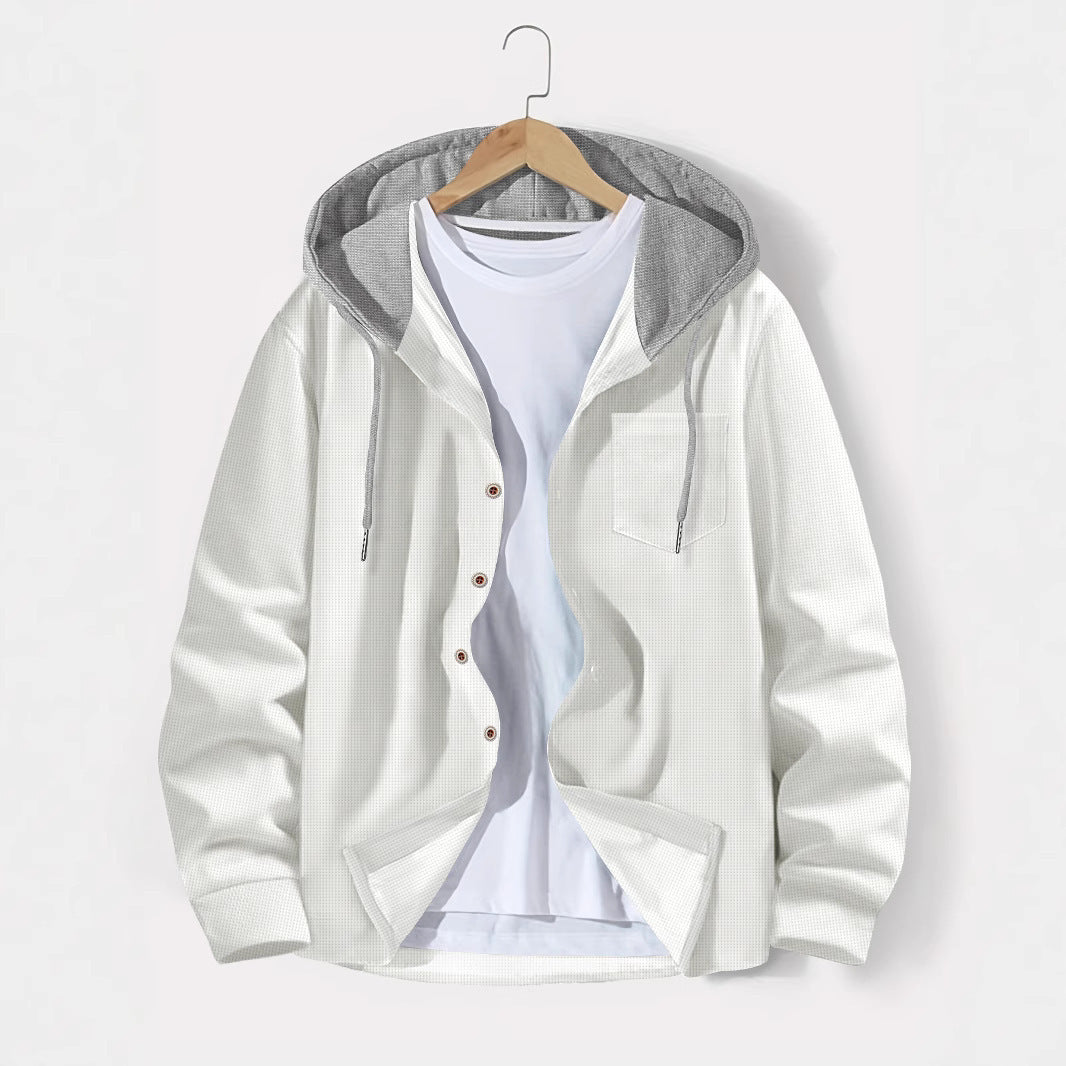 Herren lässige Jacke mit Kapuze und Karomuster Krohn-e