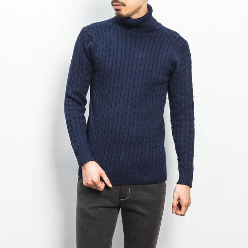 Herren komfortabler Rollkragenpullover mit Zopfmuster Krohn-e