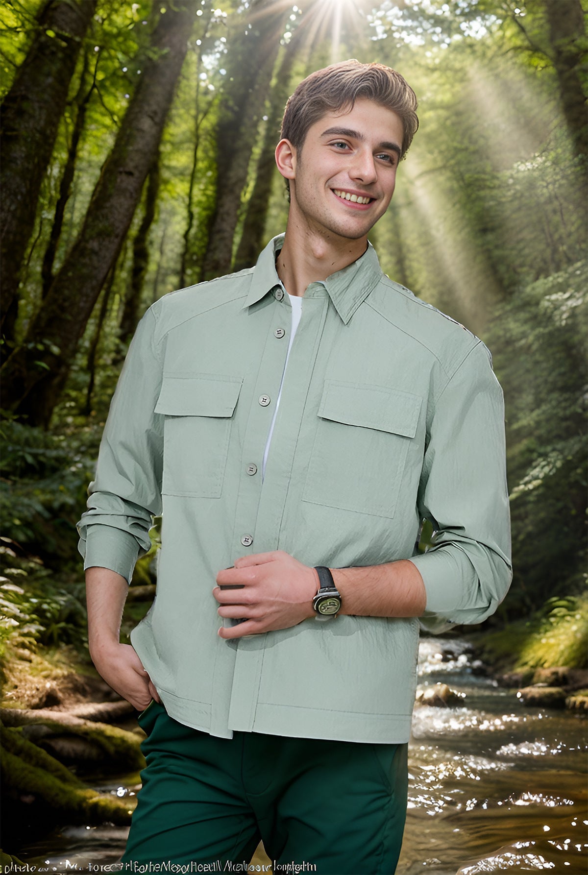 Herren lässige Hemdjacke mit praktischen Taschen Krohn-e